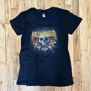 New Women’s Harley-Davidson Black Skull T-shirt size Large